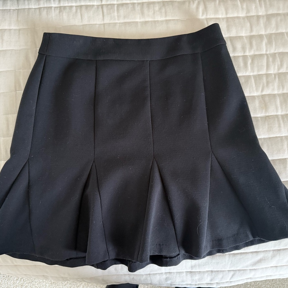 Banana Republic Black Flared Pleated Skirt